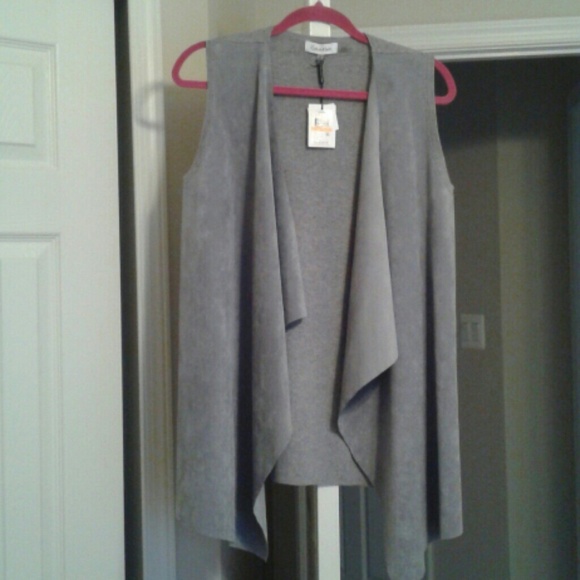Calvin Klein Jackets & Blazers - 🔥NWT Calvin Klein gray faux - suede vest.
